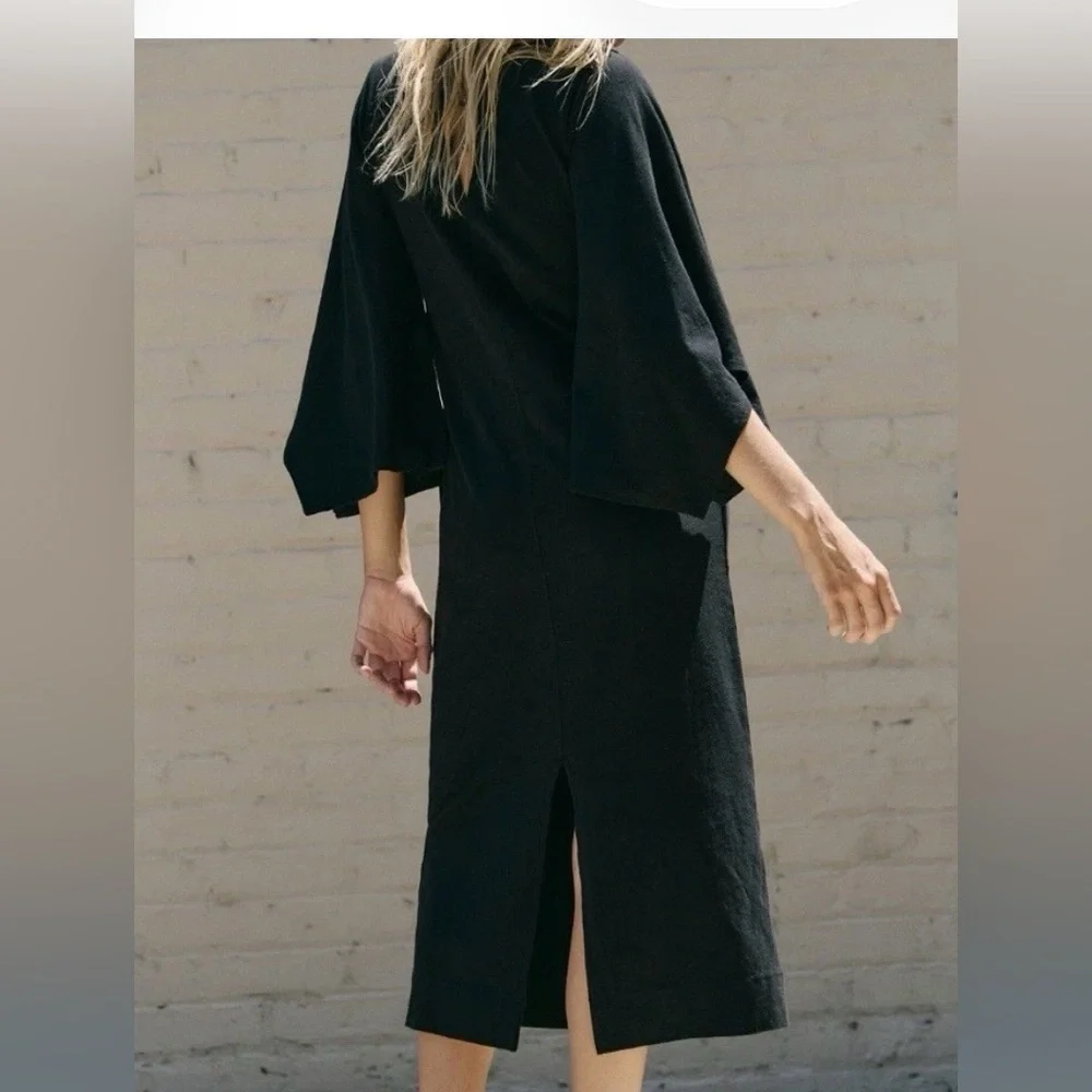 NEW FREE PEOPLE Briar Black Midi Dress, M - Picture 3 of 10